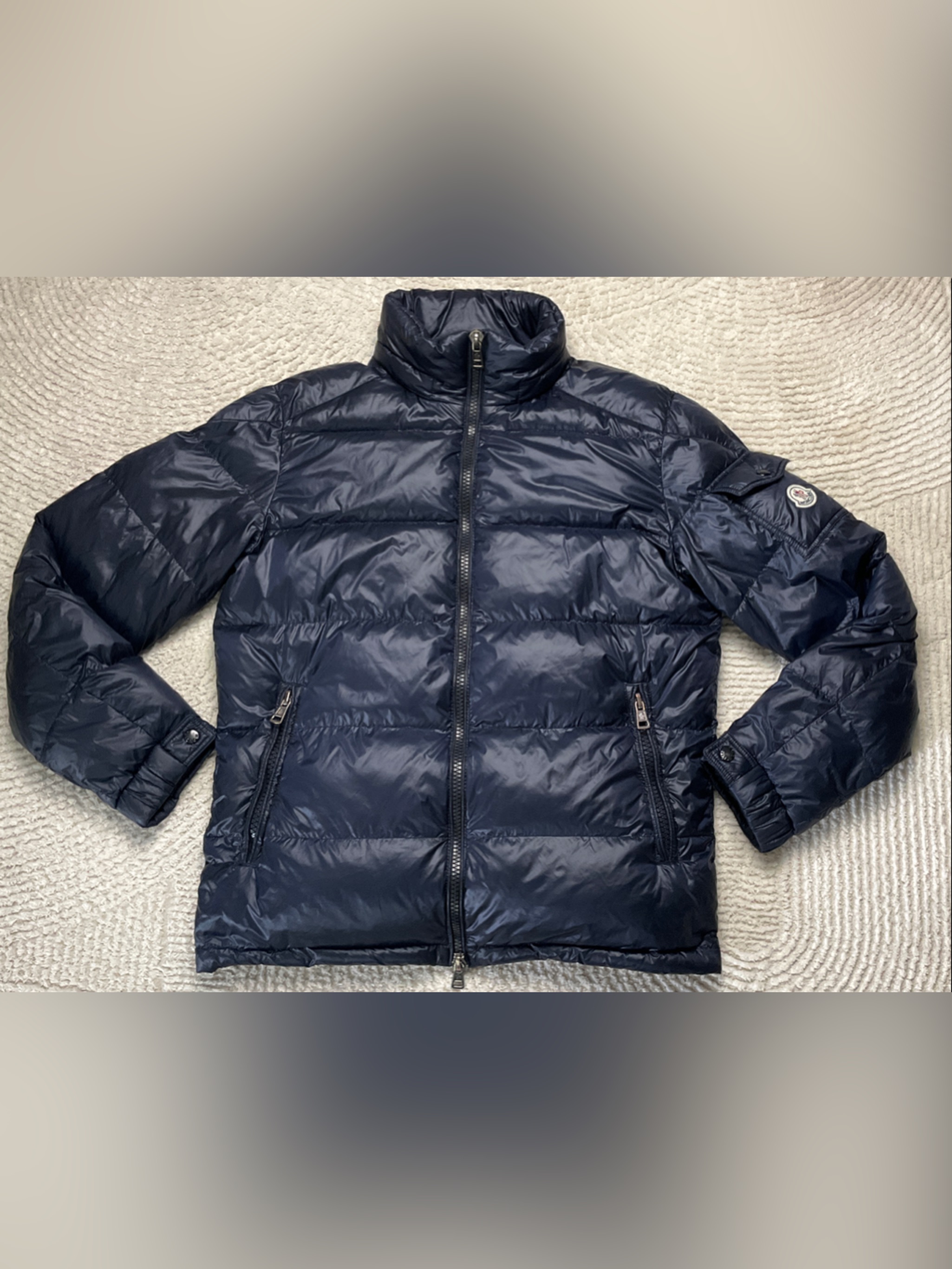 Moncler Edward Navy Quilted Puffer Jacket Size 3 M/L